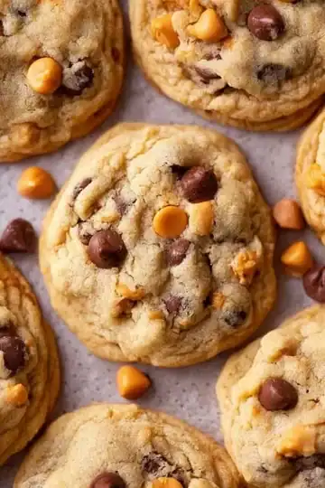 Delicious butterscotch chocolate chip cookies arranged on a plate